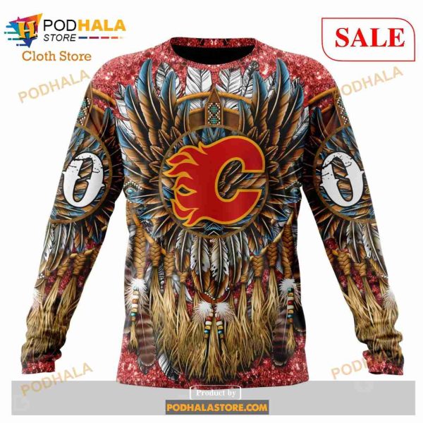 Custom Calgary Flames Special Native Costume Design Sweatshirt NHL Hoodie 3D