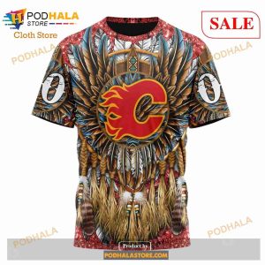 Custom Calgary Flames Special Native Costume Design Sweatshirt Nhl Hoodie 3d 6