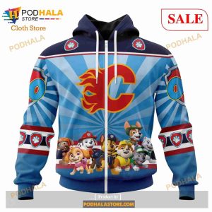 Custom Calgary Flames Special Paw Patrol Kits Sweatshirt Nhl Hoodie 3d 2