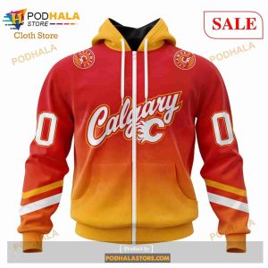 Custom Calgary Flames Special Retro Gradient Design Sweatshirt Nhl Hoodie 3d 2