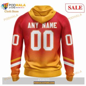 Custom Calgary Flames Special Retro Gradient Design Sweatshirt Nhl Hoodie 3d 3