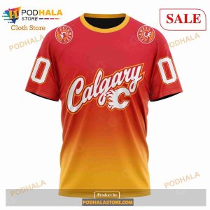 Custom Calgary Flames Special Retro Gradient Design Sweatshirt Nhl Hoodie 3d 6