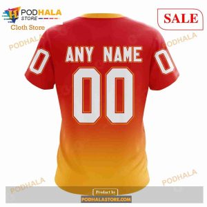 Custom Calgary Flames Special Retro Gradient Design Sweatshirt Nhl Hoodie 3d 7