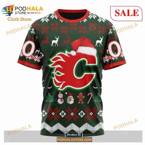 Custom Calgary Flames Unisex Christmas Nhl Hoodie 3d 6