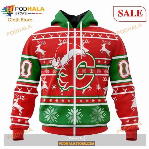 Custom Calgary Flames Unisex Christmas Sweatshirt NHL Hoodie 3D