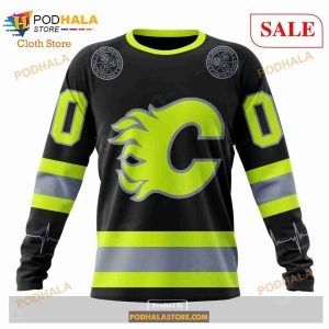 Custom Calgary Flames Unisex Firefighter Uniforms Color Sweatshirt Nhl Hoodie 3d 4
