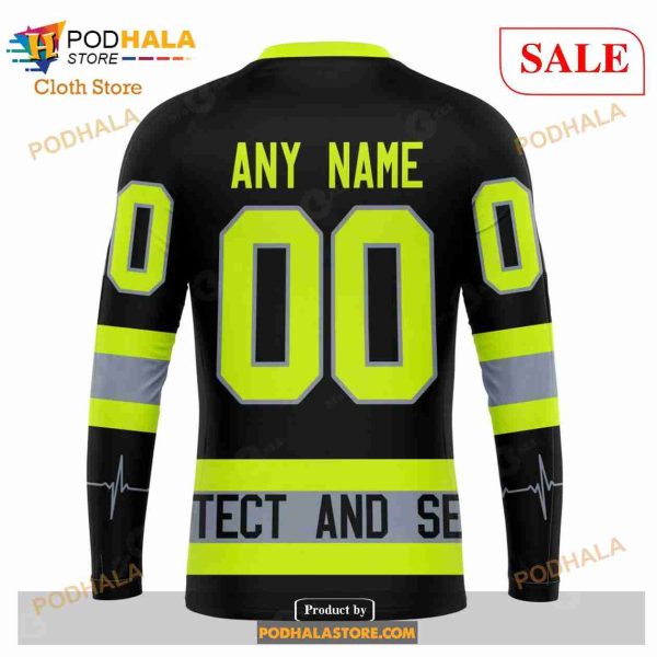 Custom Calgary Flames Unisex FireFighter Uniforms Color Sweatshirt NHL Hoodie 3D