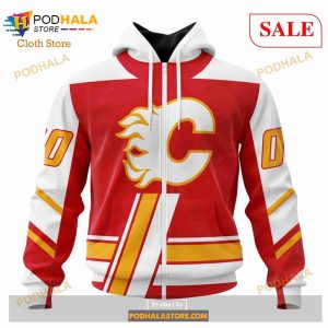 Custom Calgary Flames Unisex Retro Concepts Sweatshirt Nhl Hoodie 3d 2