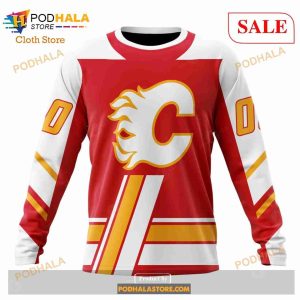 Custom Calgary Flames Unisex Retro Concepts Sweatshirt Nhl Hoodie 3d 4