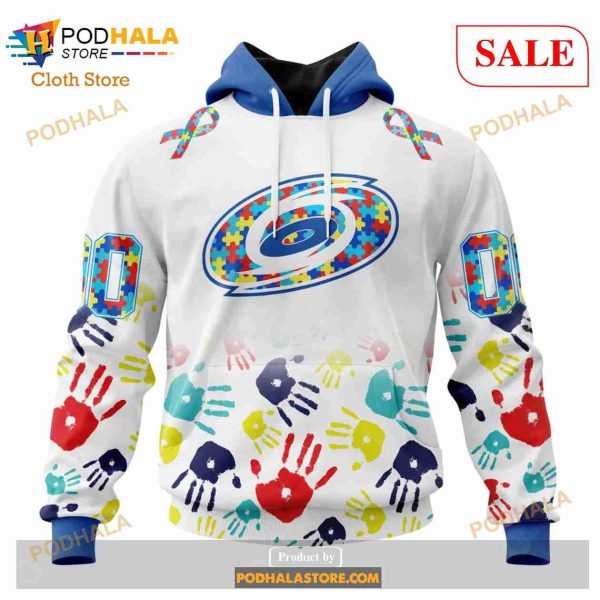Custom Carolina Hurricanes Autism Awareness Design Sweatshirt NHL Hoodie 3D