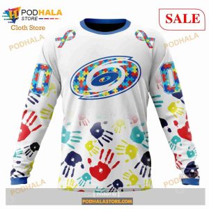 Custom Carolina Hurricanes Autism Awareness Design Sweatshirt NHL Hoodie 3D 4