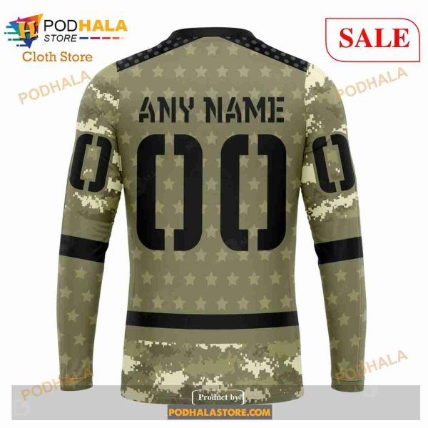 Custom Carolina Hurricanes Camo Military Appreciation Sweatshirt NHL Hoodie 3D