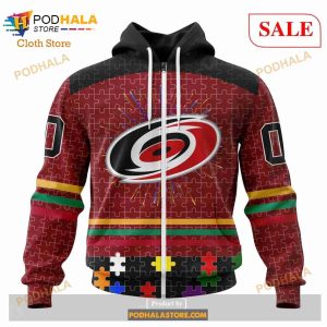 Custom Carolina Hurricanes Fearless Aganst Autism Sweatshirt NHL Hoodie 3D 2