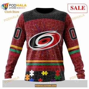 Custom Carolina Hurricanes Fearless Aganst Autism Sweatshirt NHL Hoodie 3D 4