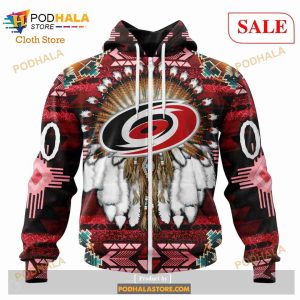 Custom Carolina Hurricanes Native Costume Sweatshirt NHL Hoodie 3D 2