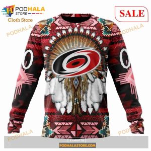 Custom Carolina Hurricanes Native Costume Sweatshirt NHL Hoodie 3D 4