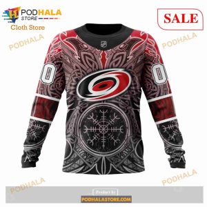 Custom Carolina Hurricanes Norse Viking Symbols Sweatshirt NHL Hoodie 3D 6