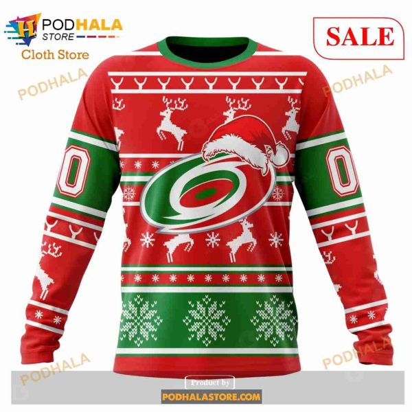 Custom Carolina Hurricanes Unisex Christmas NHL Hoodie 3D , NHL Merch