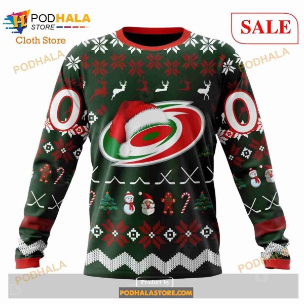 Custom Carolina Hurricanes Unisex Christmas Sweatshirt NHL Hoodie 3D, NHL Merch