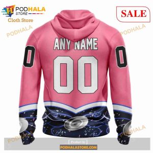 Custom Carolina Hurricanes Unisex For Hockey Fights Cancer Sweatshirt NHL Hoodie 3D 3