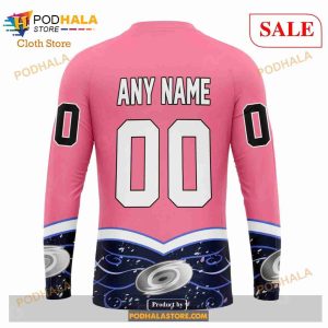 Custom Carolina Hurricanes Unisex For Hockey Fights Cancer Sweatshirt NHL Hoodie 3D 5