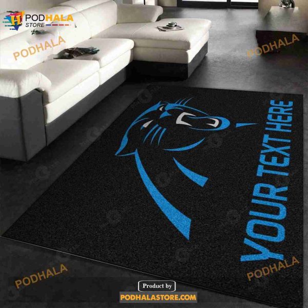 Custom Carolina Panthers Accent Rug NFL Team Logos Area Rug