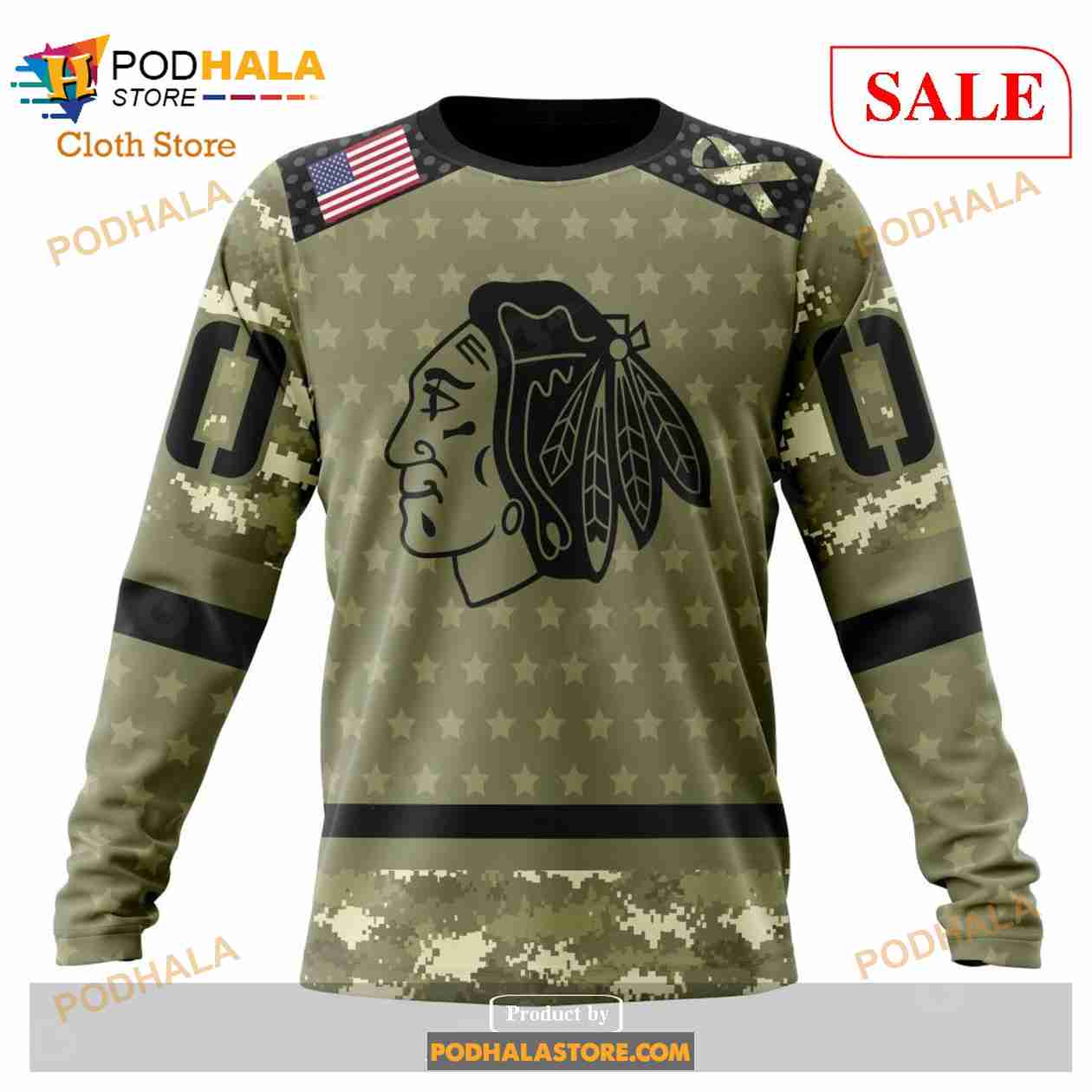NHL Chicago Blackhawks Camo Design For Veterans Day 3D Printed T-Shirt -  The Clothes You'll Ever Need