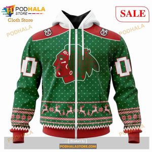 Custom Chicago Blackhawks Christmas Apparel Sweatshirt NHL Hoodie 3D 2