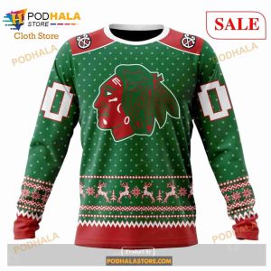 Custom Chicago Blackhawks Christmas Apparel Sweatshirt NHL Hoodie 3D 6