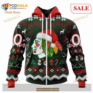 Custom Chicago Blackhawks Christmas Sweatshirt NHL Hoodie 3d For Women Men 2