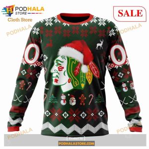 Custom Chicago Blackhawks Christmas Sweatshirt NHL Hoodie 3d For Women Men 6