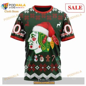 Custom Chicago Blackhawks Christmas Sweatshirt NHL Hoodie 3d For Women Men 8