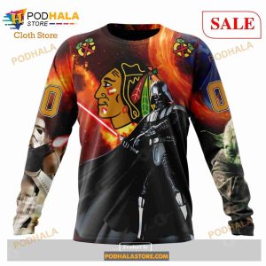 Custom Chicago Blackhawks Design X Star War Sweatshirt NHL Hoodie 3D 6