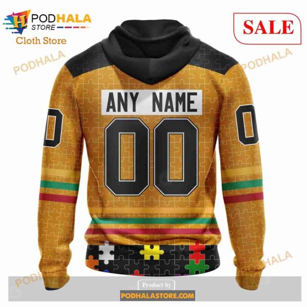 Custom Chicago BlackHawks Fearless Aganst Autism Sweatshirt NHL Hoodie 3D