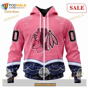 Custom Chicago Blackhawks Fights Cancer Sweatshirt NHL Hoodie 3D 2