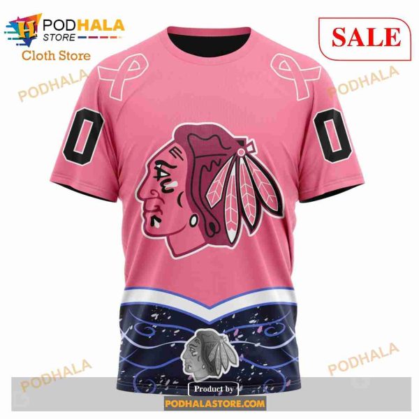 Custom Chicago BlackHawks Fights Cancer Sweatshirt NHL Hoodie 3D