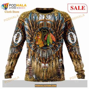 Custom Chicago Blackhawks Native Costume Design Sweatshirt NHL Hoodie 3D 6