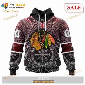 Custom Chicago Blackhawks Norse Viking Symbols Sweatshirt NHL Hoodie 3D 6