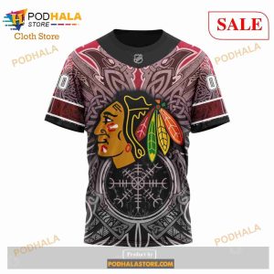 Custom Chicago Blackhawks Norse Viking Symbols Sweatshirt NHL Hoodie 3D 7