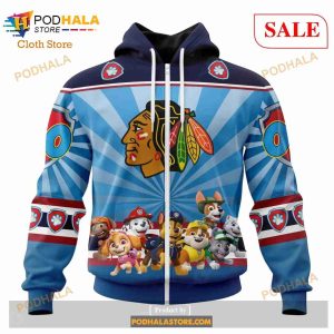 Custom Chicago Blackhawks Paw Patrol Kits Sweatshirt NHL Hoodie 3D 2