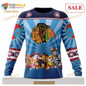 Custom Chicago Blackhawks Paw Patrol Kits Sweatshirt NHL Hoodie 3D 6