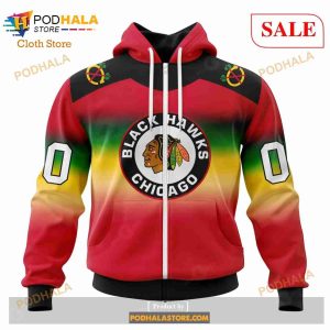 Custom Chicago Blackhawks Retro Gradient Design Sweatshirt NHL Hoodie 3D 2