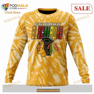 Custom Chicago Blackhawks Retro Vintage Tie Dye Sweatshirt NHL Hoodie 3D 6