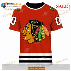 Custom Chicago Blackhawks Throwback Vintage NHL Hockey Sweatshirt Hoodie 3d 2