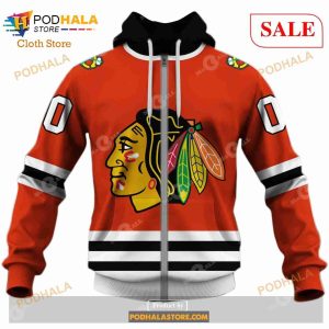 Custom Chicago Blackhawks Throwback Vintage NHL Hockey Sweatshirt Hoodie 3d 4