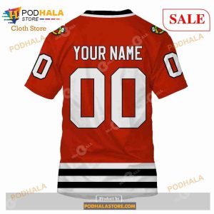 Custom Chicago Blackhawks Throwback Vintage NHL Hockey Sweatshirt Hoodie 3d 6