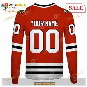 Custom Chicago Blackhawks Throwback Vintage NHL Hockey Sweatshirt Hoodie 3d 7