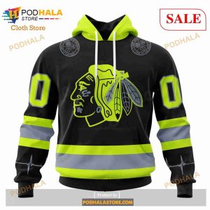 Custom Chicago Blackhawks Unisex Firefighter Uniforms Color NHL Hoodie 3D 1