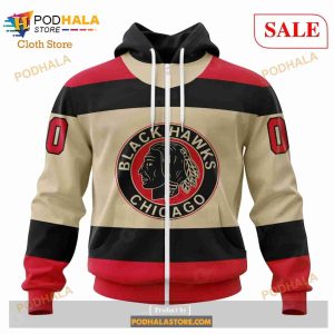 Custom Chicago Blackhawks Unisex Retro Concepts Sweatshirt NHL Hoodie 3D 2