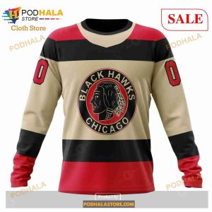 Custom Chicago Blackhawks Unisex Retro Concepts Sweatshirt NHL Hoodie 3D 6